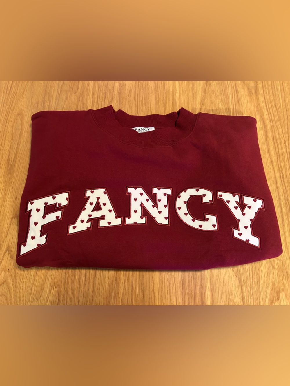 Shop Fancy Valentine’s Oversized Fleece Heart Mockneck - Black Cherry L/XL NWT